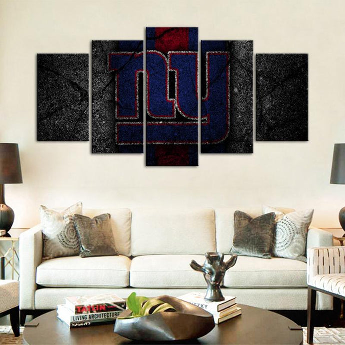 New York Giants Rough Look 5 Pieces Wall Painting Canvas