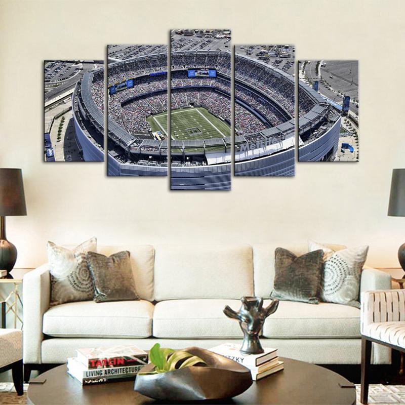 New York Giants Paint Stadium 5 Pieces Wall Painting Canvas