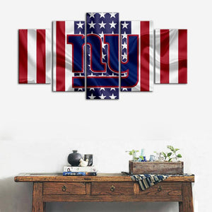 New York Giants American Flag Look Canvas
