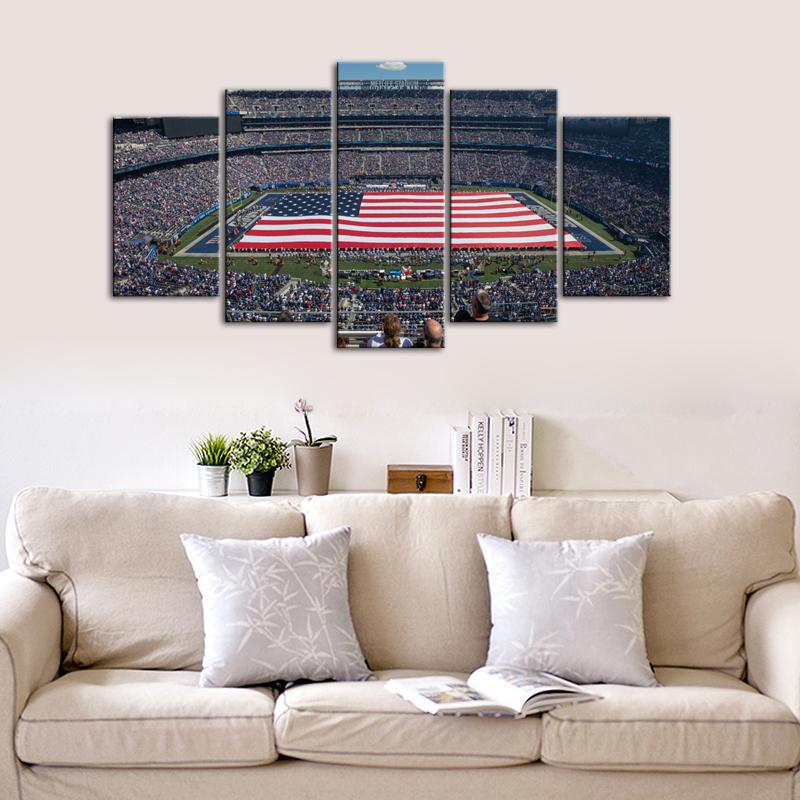 New York Giants Paint Stadium 5 Pieces Wall Painting Canvas-7
