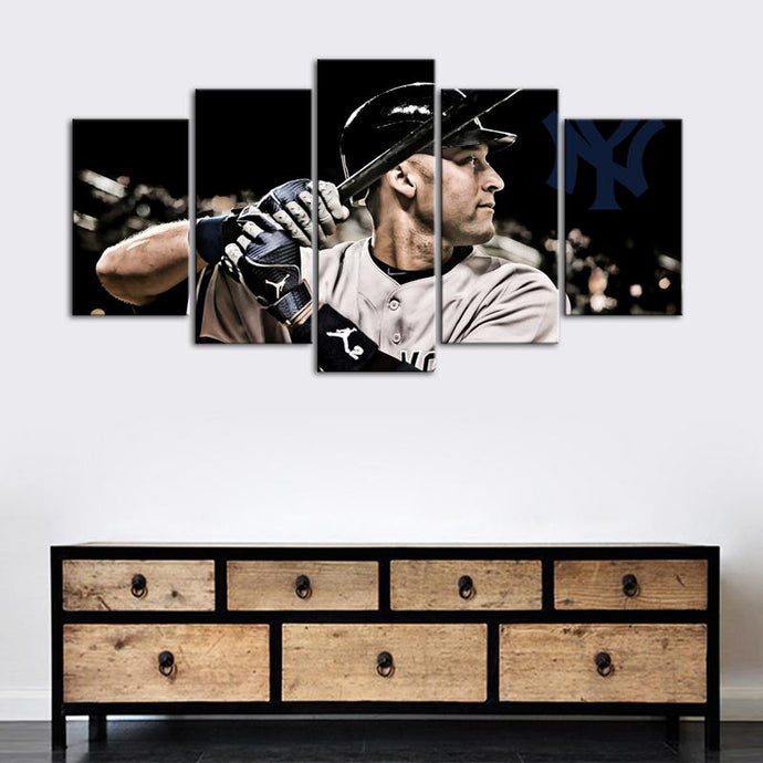 Derek Jeter New York Yankees Canvas 5 Pieces Wall Painting Canvas