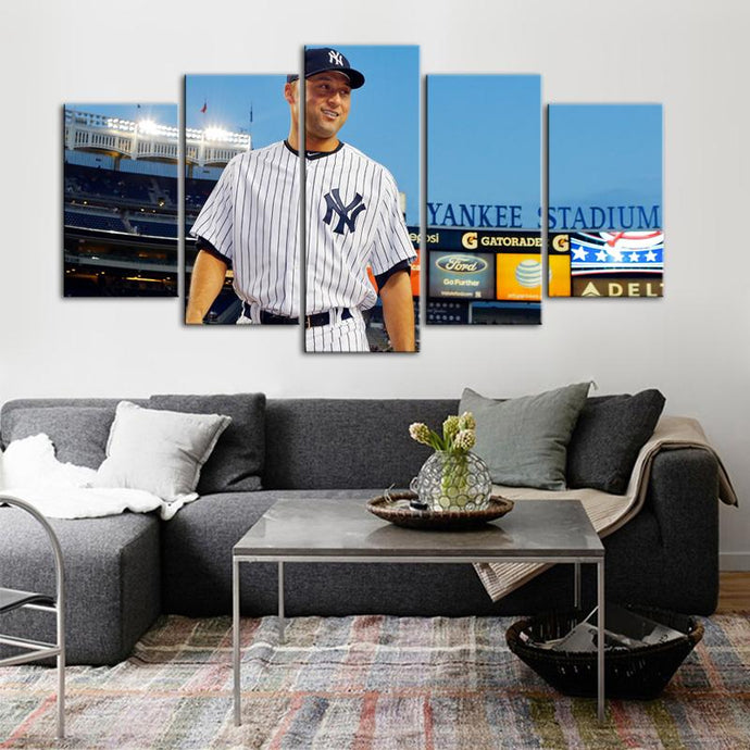 Derek Jeter New York Yankees Canvas 5 Pieces Wall Painting Canvas