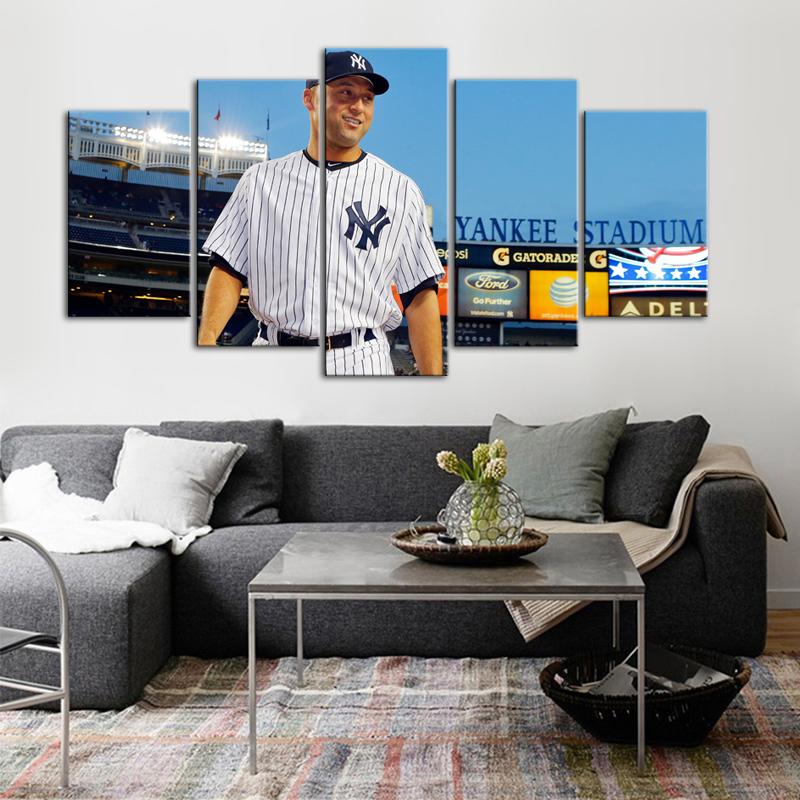 Derek Jeter New York Yankees Canvas 5 Pieces Wall Painting Canvas