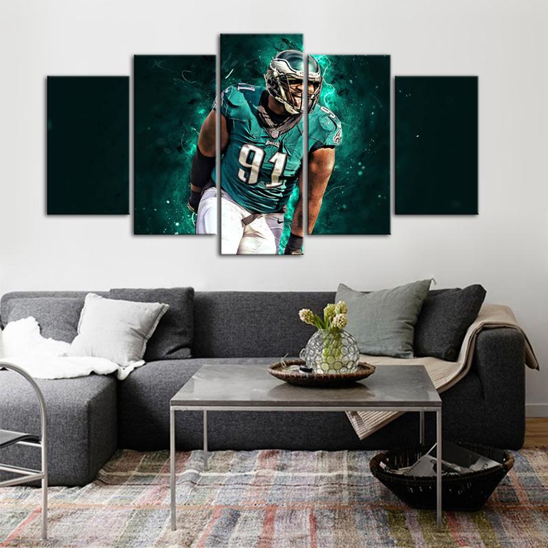 Fletcher Cox Philadelphia Eagles 5 Pieces Wall Painting Canvas 