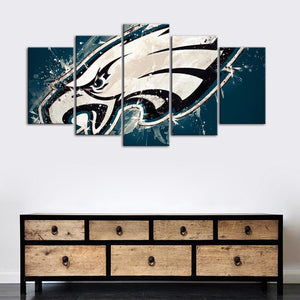 Philadelphia Eagles Paint Splash Look 5 Pieces Canvas Canvas