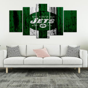New York Jets Rough Loo 5 Pieces Wall Painting Canvas