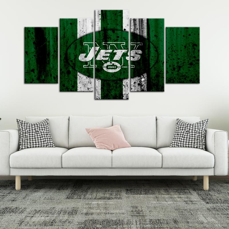 New York Jets Rough Loo 5 Pieces Wall Painting Canvas