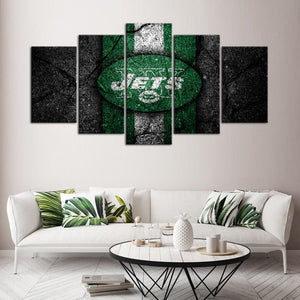 New York Jets Rock Style 5 Pieces Wall Painting Canvas