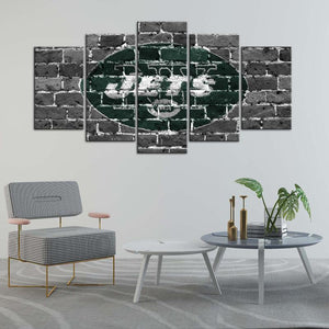 New York Jets Old 5 Pieces Wall Painting Canvas