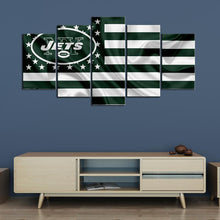 Load image into Gallery viewer, New York Jets American Flag Wall Canvas 2