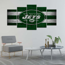 Load image into Gallery viewer, New York Jets Wooden Look Wall Canvas