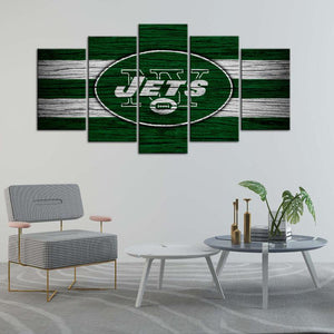 New York Jets Wooden Look Wall Canvas