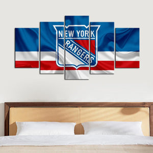 New York Rangers Flag Look Wall Canvas