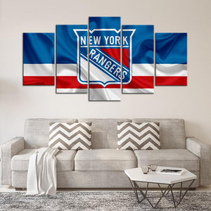 New York Rangers Flag Look Wall Canvas
