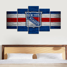 Load image into Gallery viewer, New York Rangers Wooden Look Wall Canvas