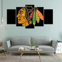 Load image into Gallery viewer, Chicago Blackhawks Sign Logo 5 Pieces Wall Art Painting Canvas