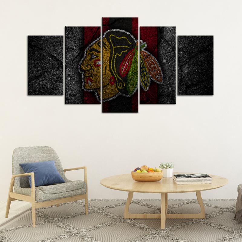 Chicago Blackhawks Rock Style Canvas