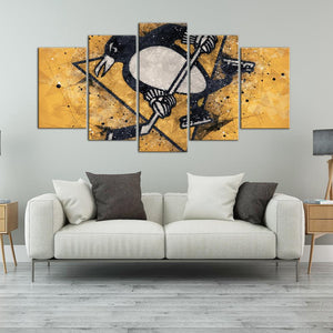 Pittsburgh Penguins Techy Look 5 Pieces Painting Canvas