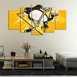 Pittsburgh Penguins Paint Splash Canvas