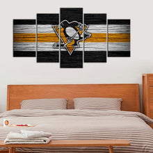 Load image into Gallery viewer, Pittsburgh Penguins Wooden Look Canvas