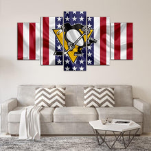 Load image into Gallery viewer, Pittsburgh Penguins American Flag Canvas