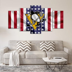 Pittsburgh Penguins American Flag Canvas
