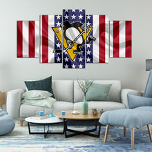 Load image into Gallery viewer, Pittsburgh Penguins American Flag 5 Pieces Painting Canvas