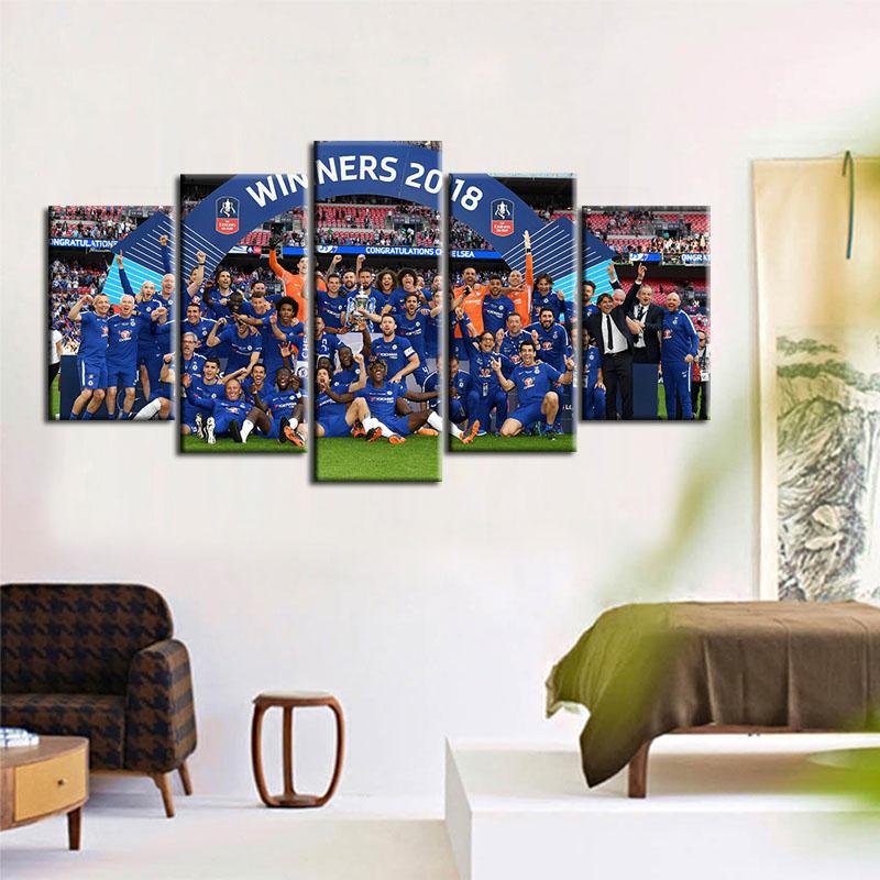 Chelsea F.C. Winner 2018 5 Pieces Wall Painting Canvas