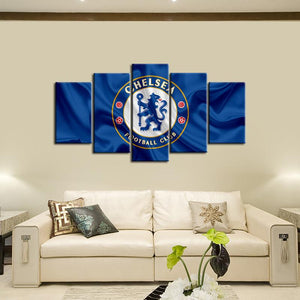 Chelsea F.C. Fabric Look  5 Pieces Wall Painting Canvas