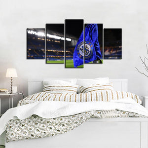Chelsea F.C. Small Flag 5 Pieces Wall Painting Canvas