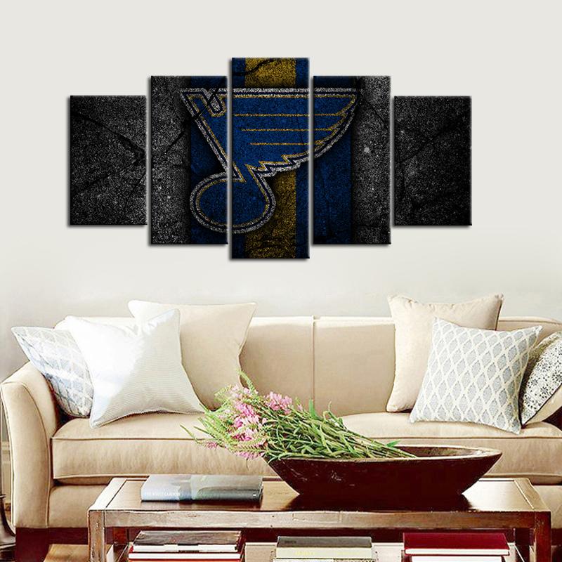 St. Louis Blues Rock Style 5 Pieces Wall Painting Canvas