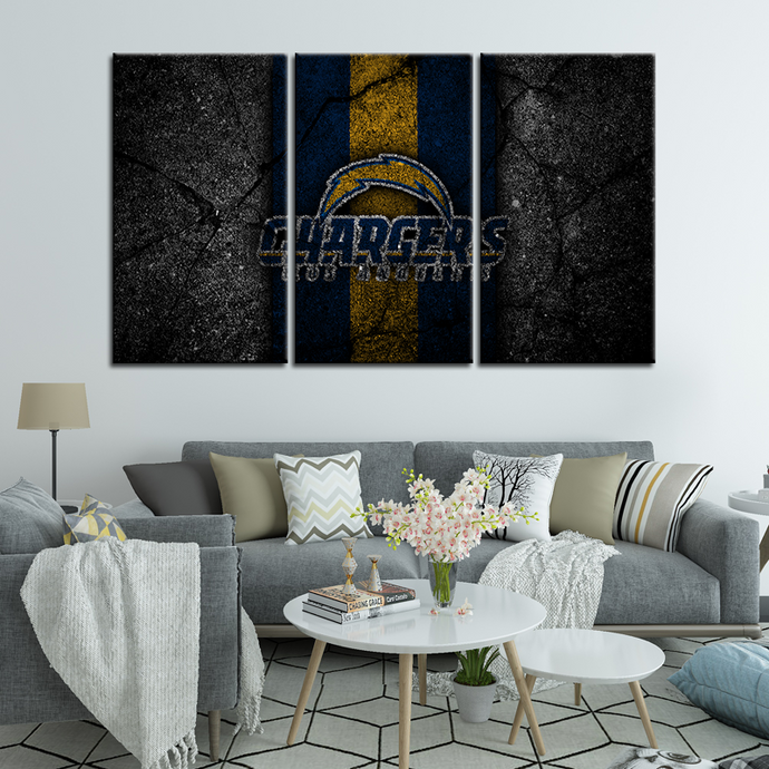 Los Angeles Chargers Rock Style Wall Canvas 2