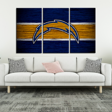 Load image into Gallery viewer, Los Angeles Chargers Wooden Look Wall Canvas 2