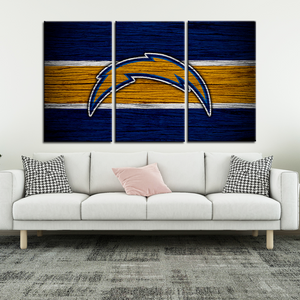Los Angeles Chargers Wooden Look Wall Canvas 2