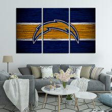 Load image into Gallery viewer, Los Angeles Chargers Wooden Look Wall Canvas 2