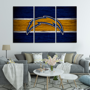 Los Angeles Chargers Wooden Look Wall Canvas 2