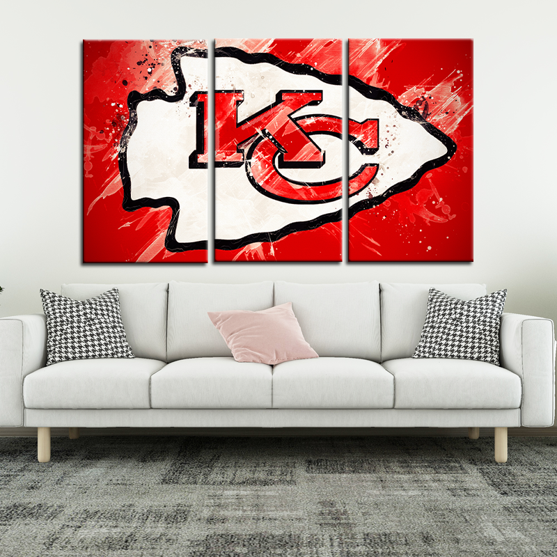 Kansas City Chiefs Paint Splash Wall Canvas 2