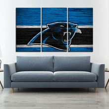 Load image into Gallery viewer, Carolina Panthers Wooden Look Wall Canvas 2