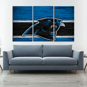 Carolina Panthers Wooden Look Wall Canvas 2