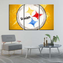 Load image into Gallery viewer, Pittsburgh Steelers Paint Splash Wall Canvas 2