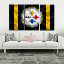 Load image into Gallery viewer, Pittsburgh Steelers Fabric Flag Look Wall Canvas 2
