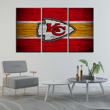 Load image into Gallery viewer, Kansas City Chiefs Wooden Look Wall Canvas 2