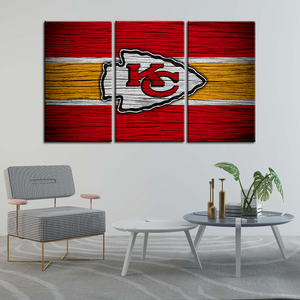 Kansas City Chiefs Wooden Look Wall Canvas 2