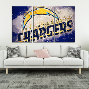 Los Angeles Chargers Paint Splash Wall Canvas