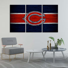 Load image into Gallery viewer, Chicago Bears Wooden Style Wall Canvas 2