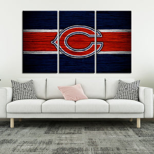 Chicago Bears Wooden Style Wall Canvas 2