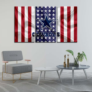 Dallas Cowboys American Flag Wall Canvas 2