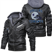 Load image into Gallery viewer, Dallas Cowboys Helmet 3D Leather Jacket