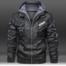 Load image into Gallery viewer, Dallas Cowboys Helmet 3D Leather Jacket