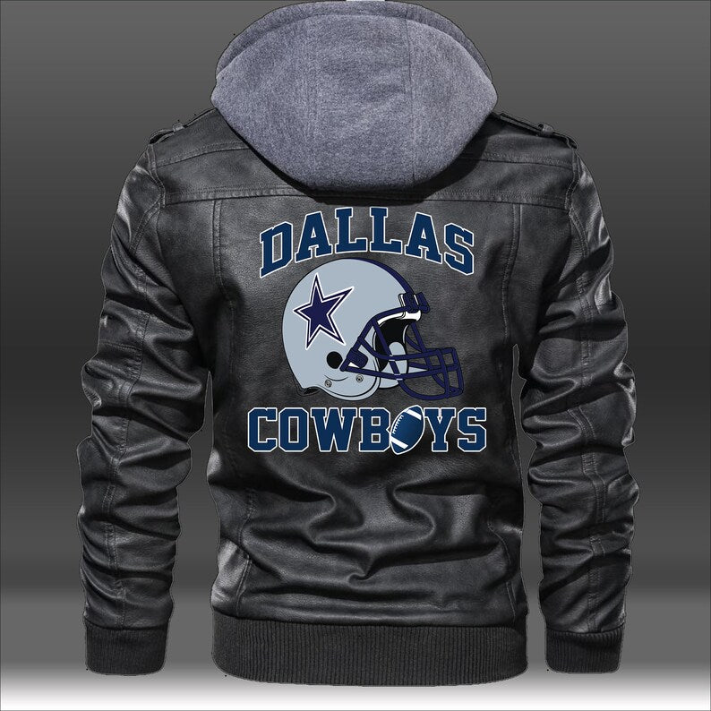 Dallas Cowboys Helmet 3D Leather Jacket